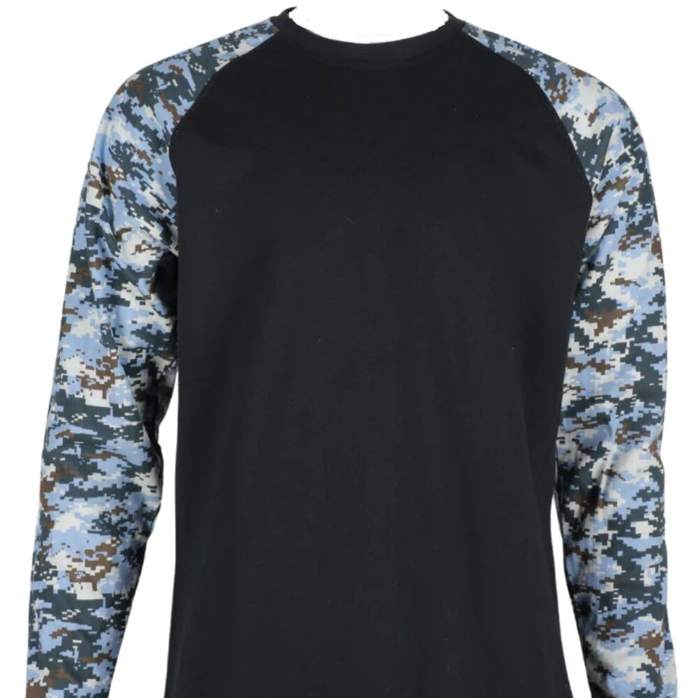 Forge Fr Men's Navy Camo Crew Neck Long Sleeve T-shirt/ Fire resistant clothing